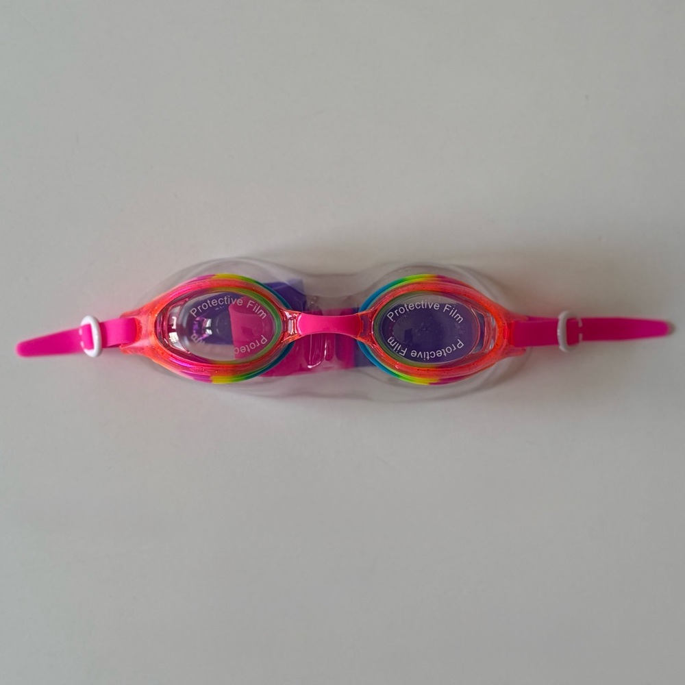 Aqua2ude Girl’s Rainbow Glitter Swim Goggles - Pink